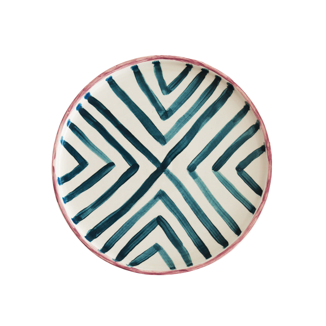 Petrol Line Handmade Ceramic Dinner Plate
