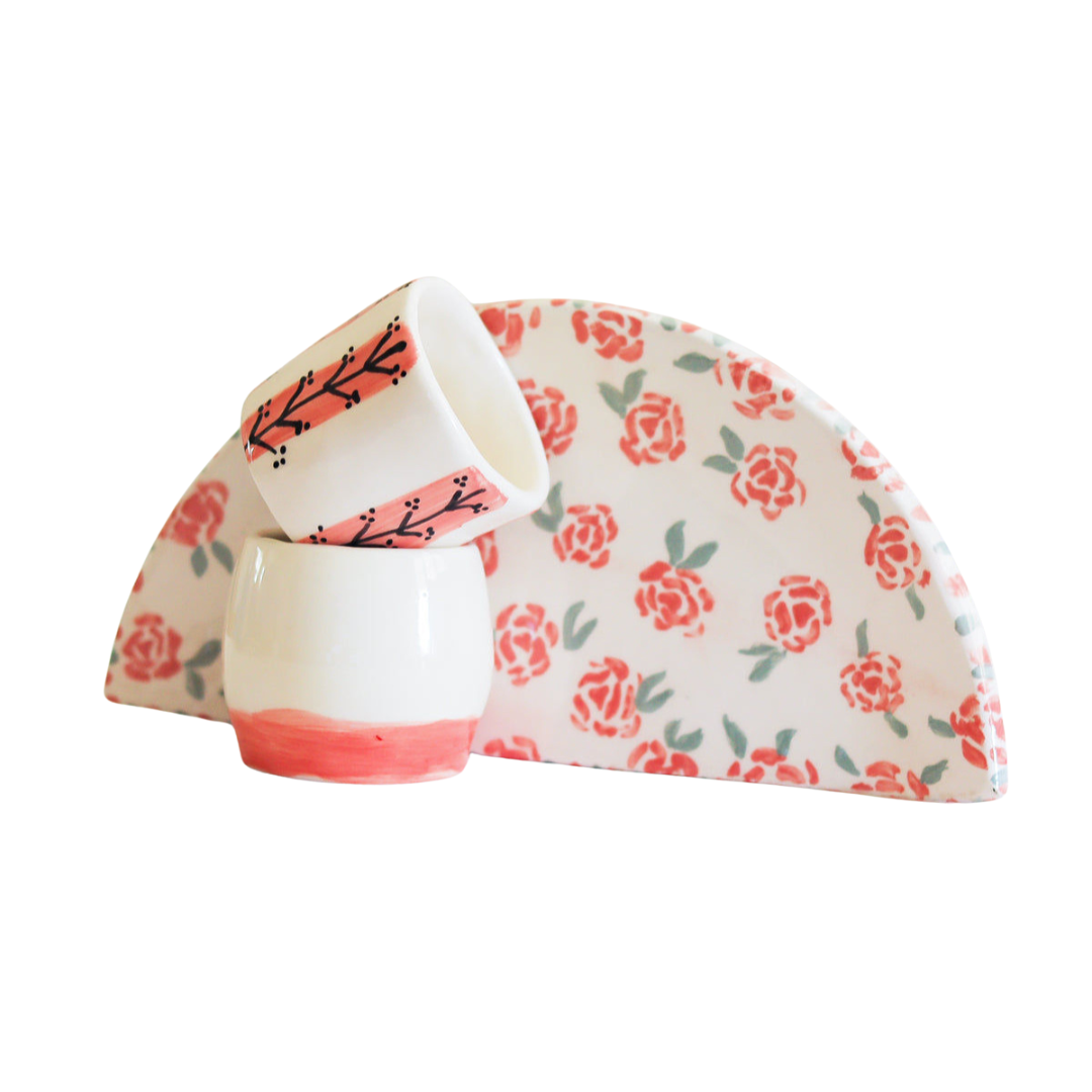 Espresso Cups Set with Plate