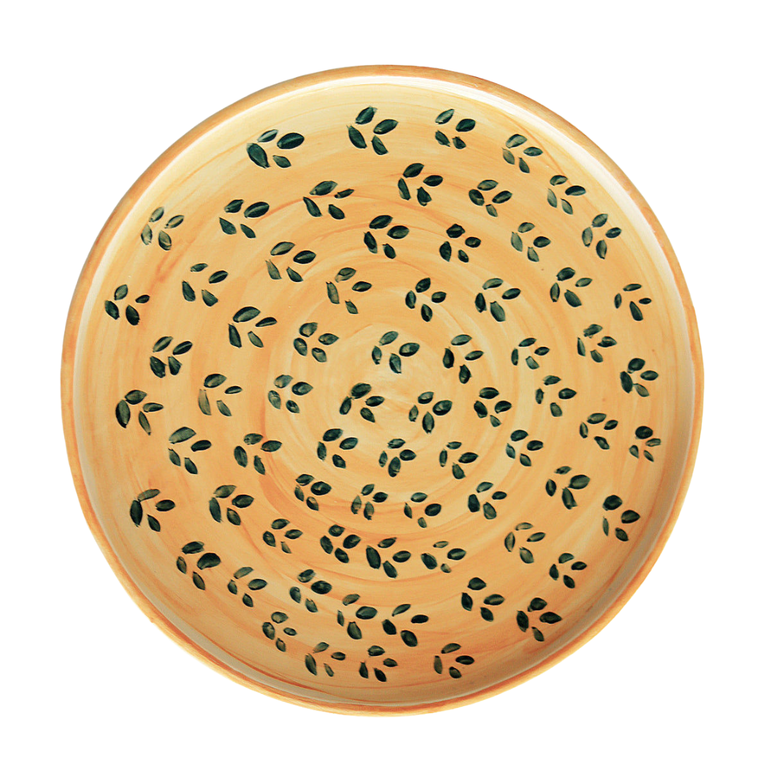 Round Ceramic Serving Platter Yellow