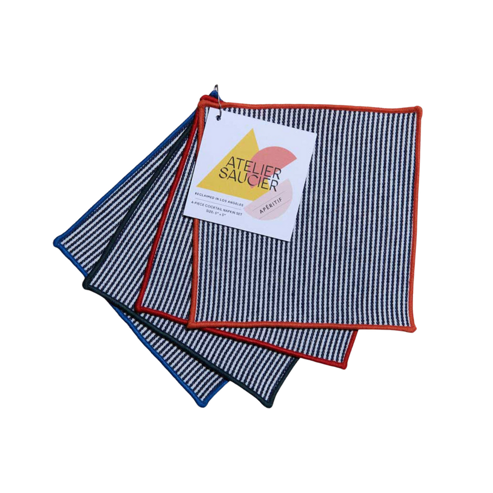 Americana Stripe Cocktail Napkins | Set of 4
