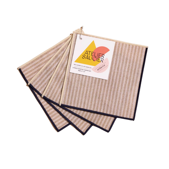 Sandbar Stripe Cocktail Napkins | Set of 4