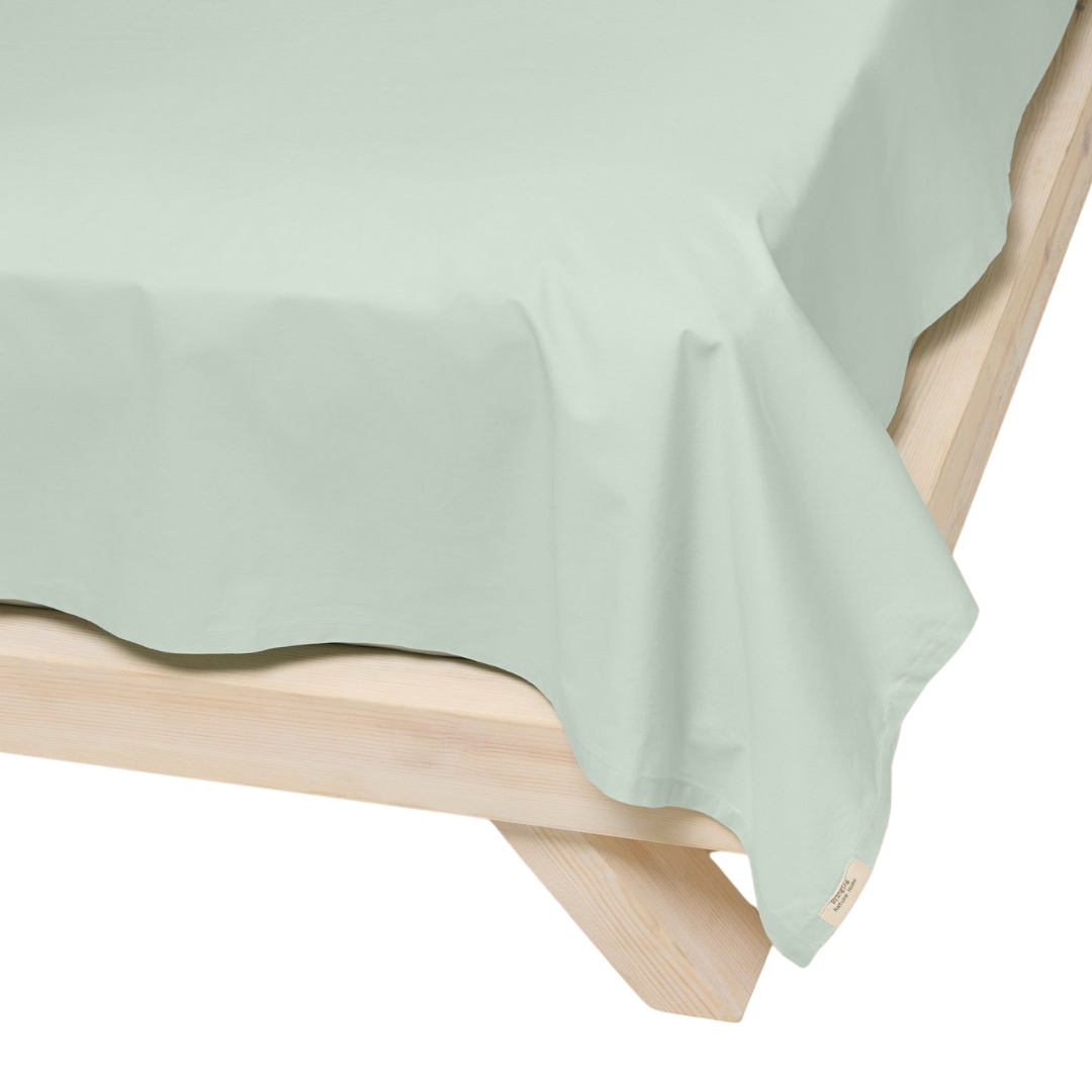Percale Organic Cotton Flat Sheet - Spring Blue