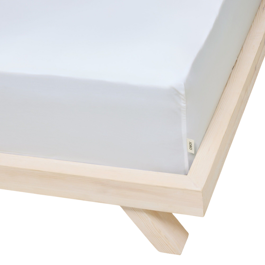 Percale Organic Cotton Fitted Sheet - Midwinter White