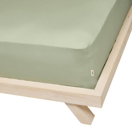 Percale Organic Cotton Fitted Sheet - Solstice Green