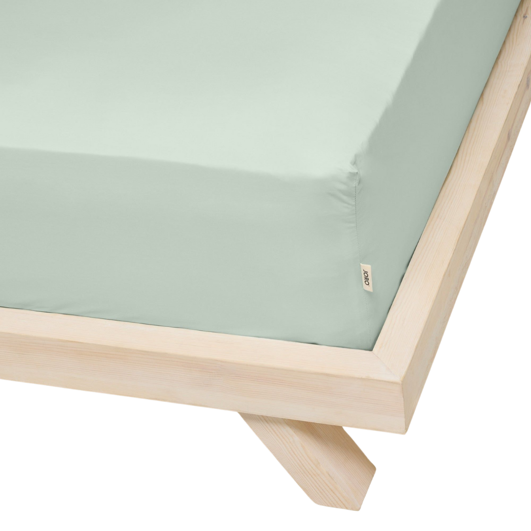 Percale Organic Cotton Fitted Sheet - Spring Blue