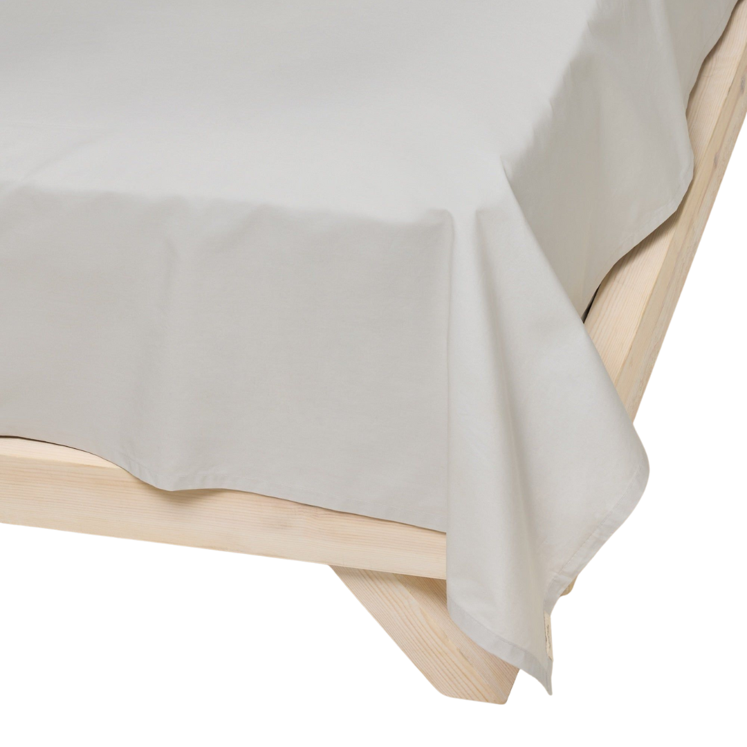 Sateen Organic Cotton Flat Sheet - Equinox Silver