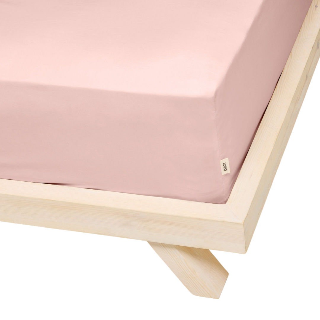 Percale Organic Cotton Fitted Sheet - Midsummer Pink
