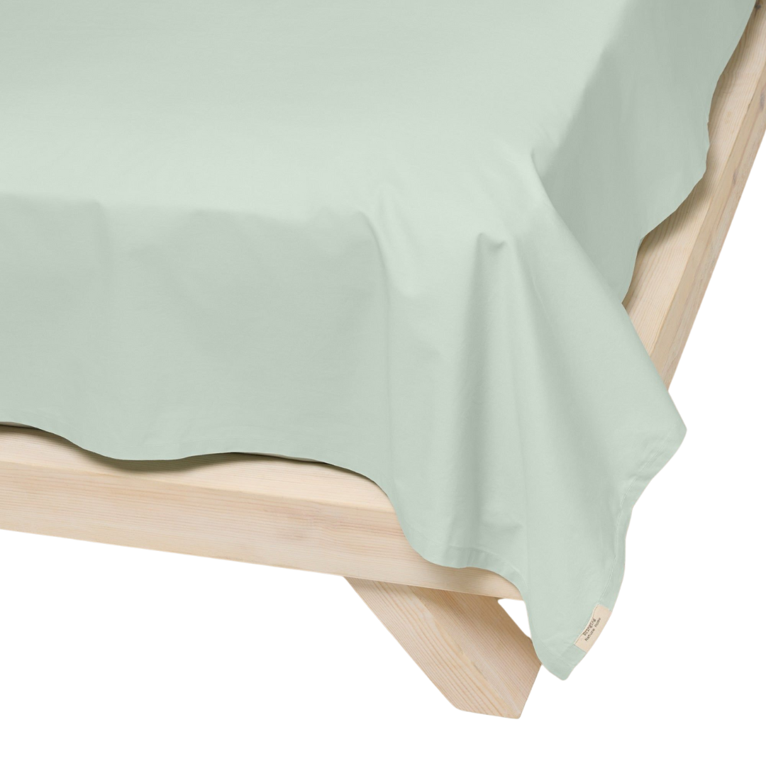 Sateen Organic Cotton Flat Sheet - Spring Blue