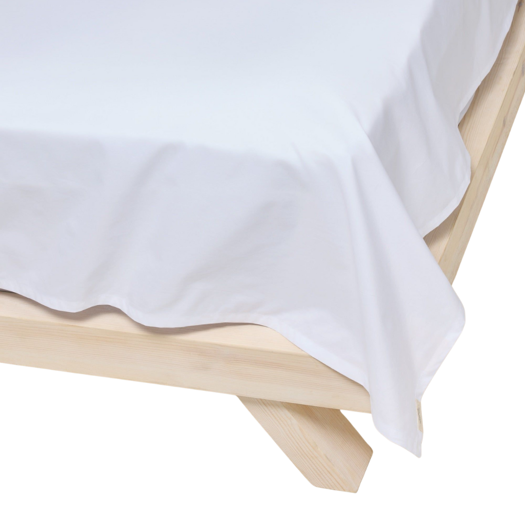 Sateen Organic Cotton Flat Sheet - Midwinter White