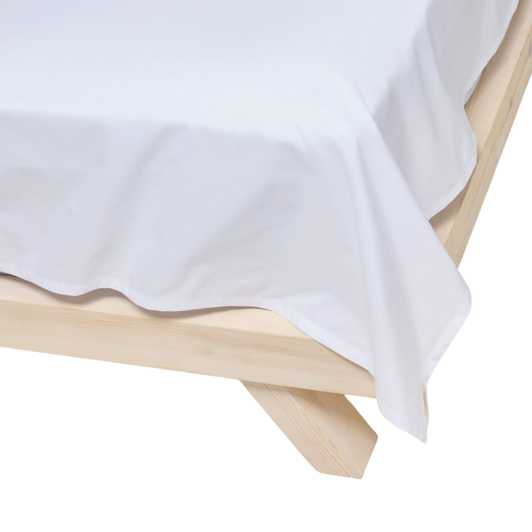 Percale Organic Cotton Flat Sheet - Midwinter White