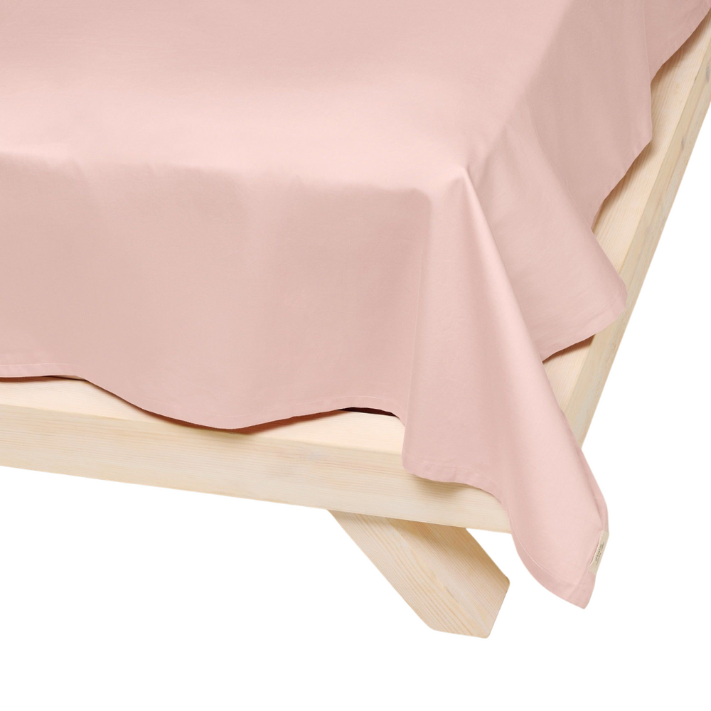 Percale Organic Cotton Flat Sheet - Midsummer Pink