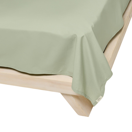 Percale Organic Cotton Flat Sheet - Solstice Green