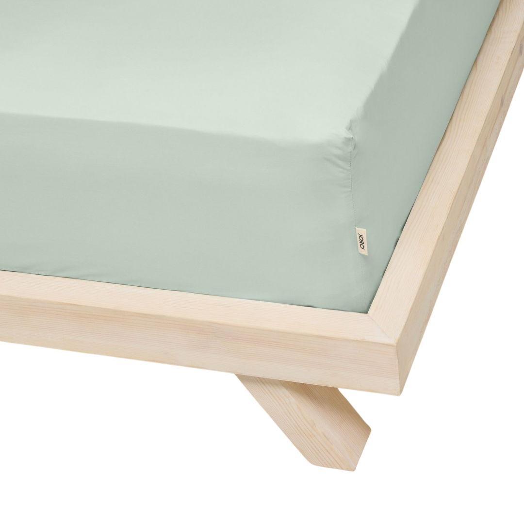 Sateen Organic Cotton Fitted Sheet - Spring Blue
