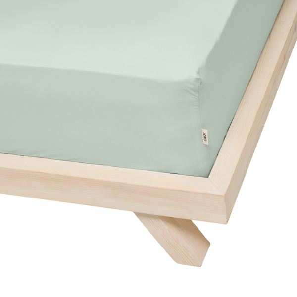 Sateen Organic Cotton Fitted Sheet - Spring Blue
