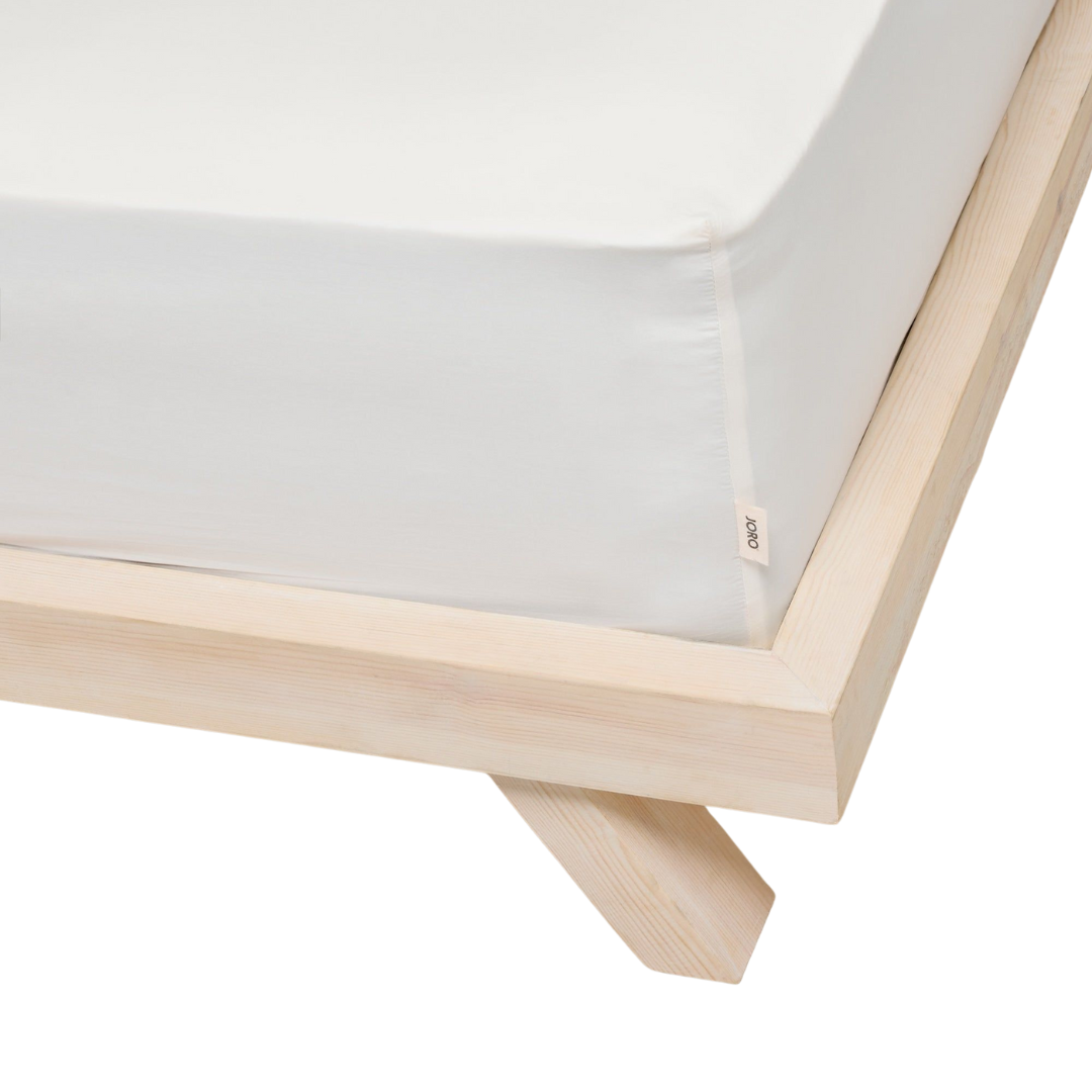 Sateen Organic Cotton Fitted Sheet - Iridescent Ivory