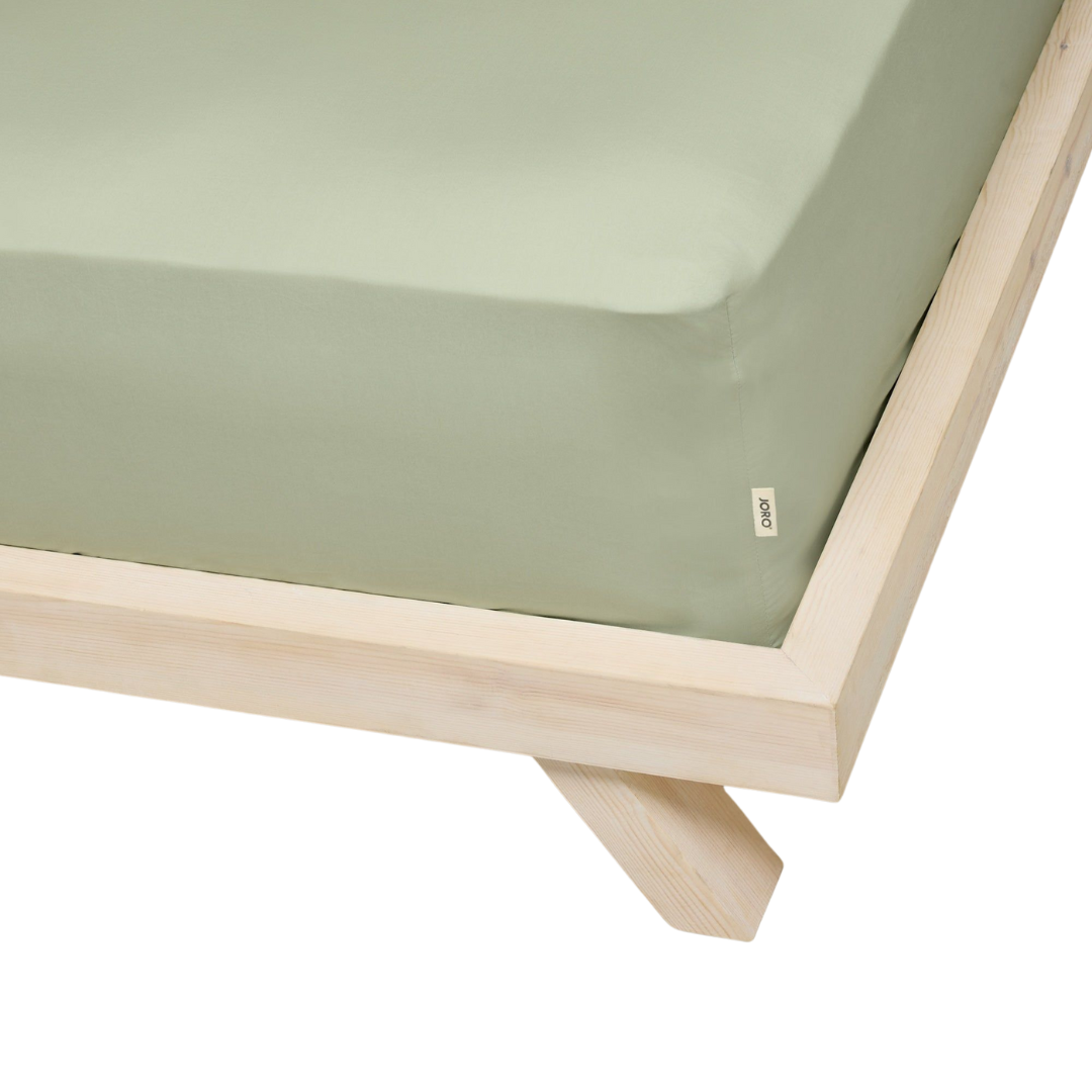 Sateen Organic Cotton Fitted Sheet - Solstice Green