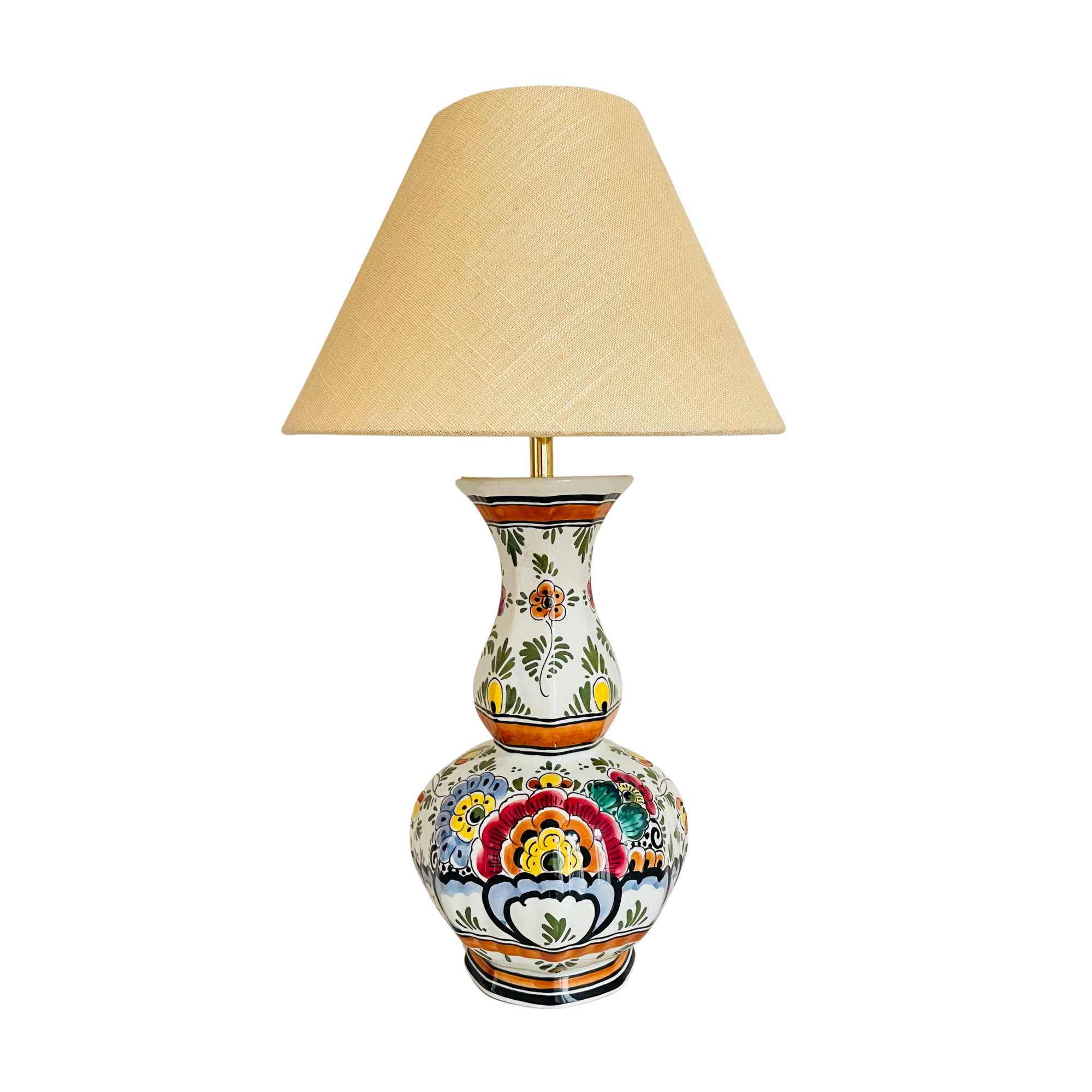 Antique Delft Polychrome Lamp