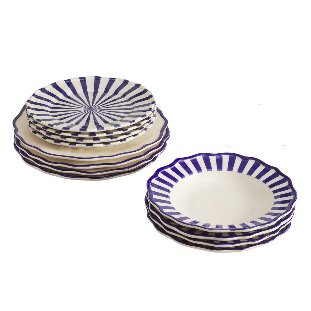 Mixed 12 Piece Dinnerware Set with Pasta Bowl