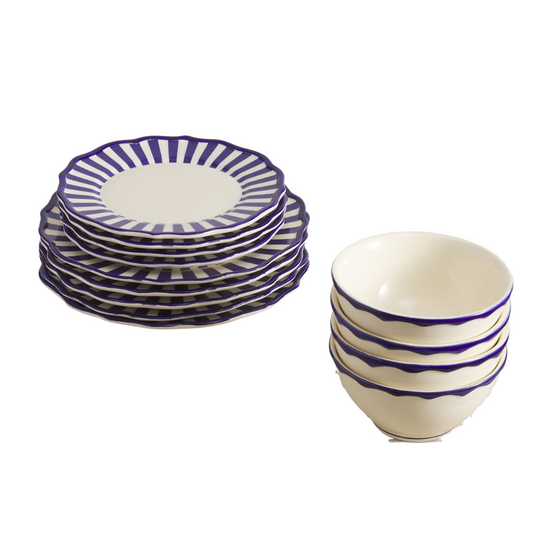 Riviera 12 Piece Dinnerware Set with Cereal Bowl