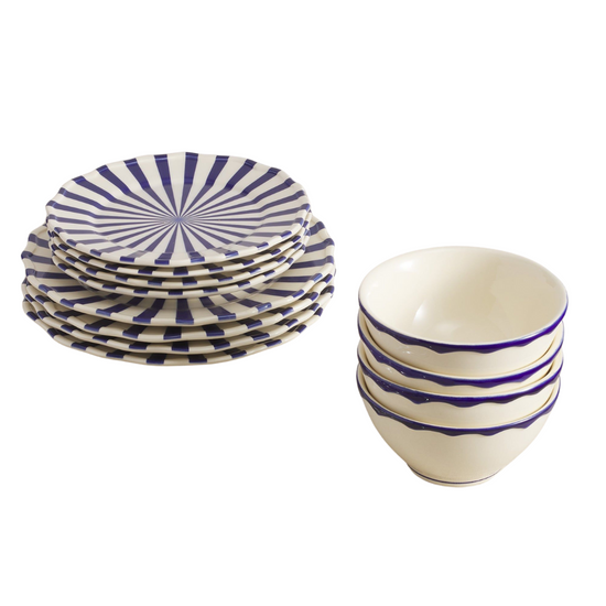 Mafalda 12 Piece Dinnerware Set with Cereal Bowl