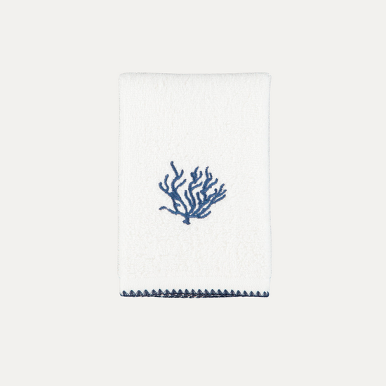 Blue Coral Hand Towel with Picot Trim