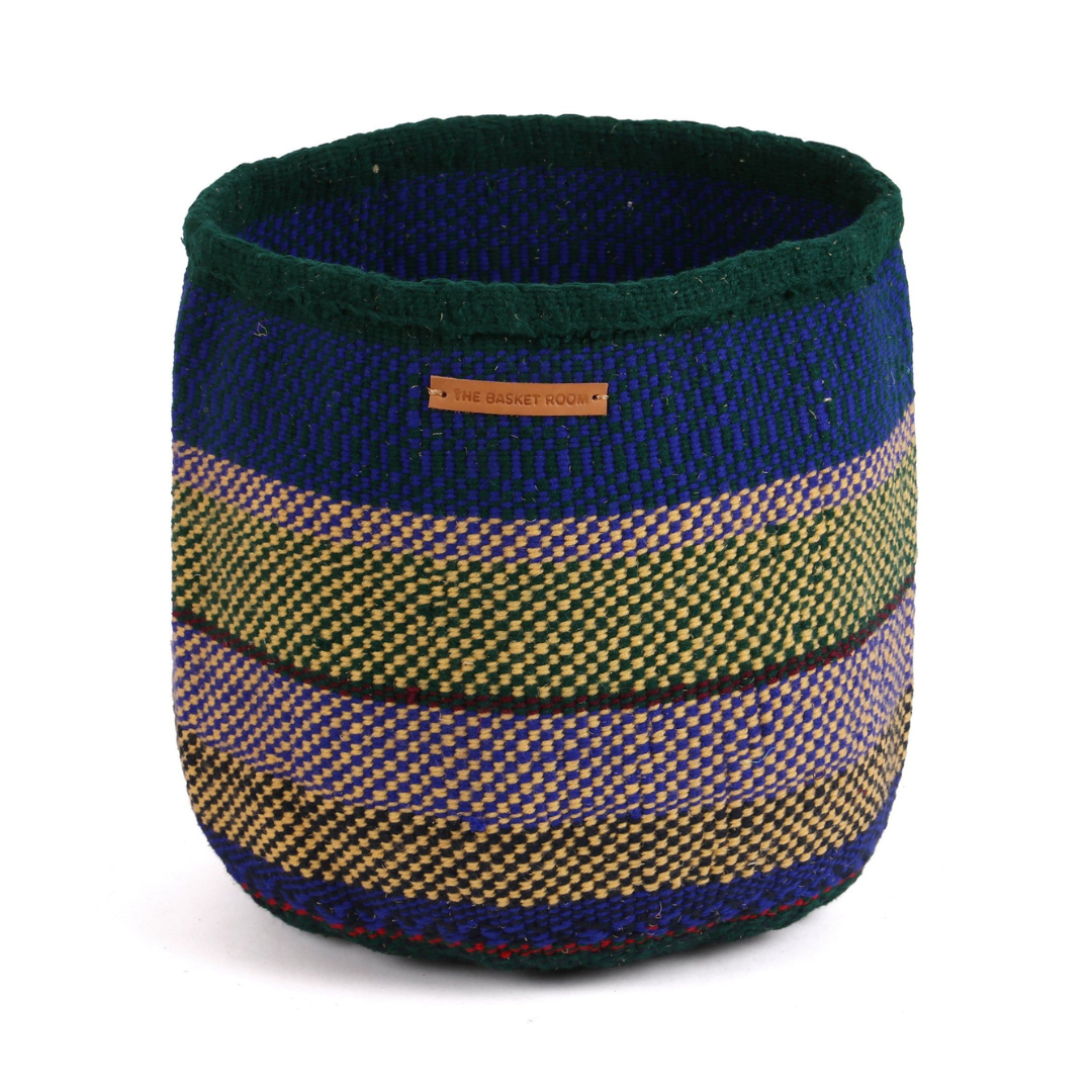 USO: Large Blue, Green and Yellow Wool Basket