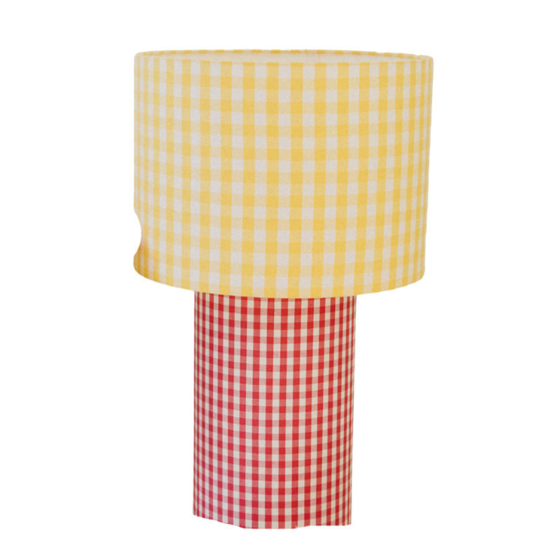 VICHY -Table Lamp Pink x Yellow Gingham Mix