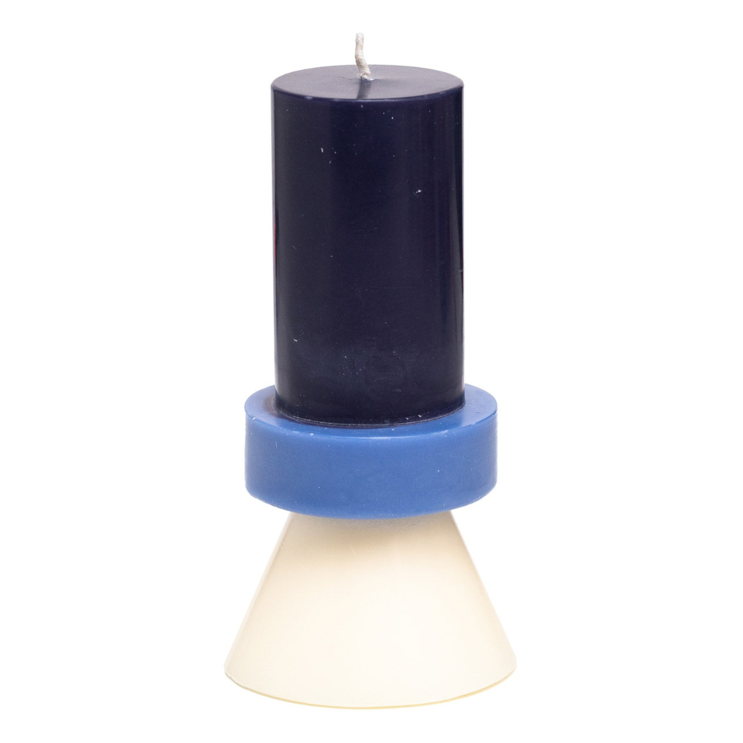 Stack Candle Tall - Blues Whites