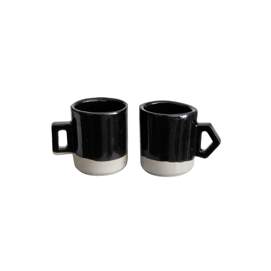 Alexcito - Porcelain Espresso Cups - Glossy Black - Set of 2