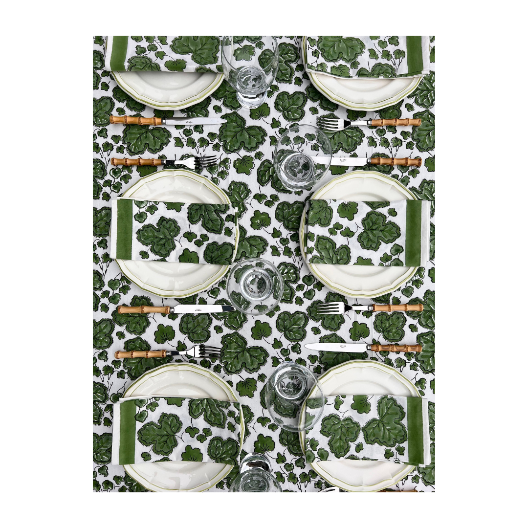 ’The Figue Leaf’ Tablecloth - Swedish Green