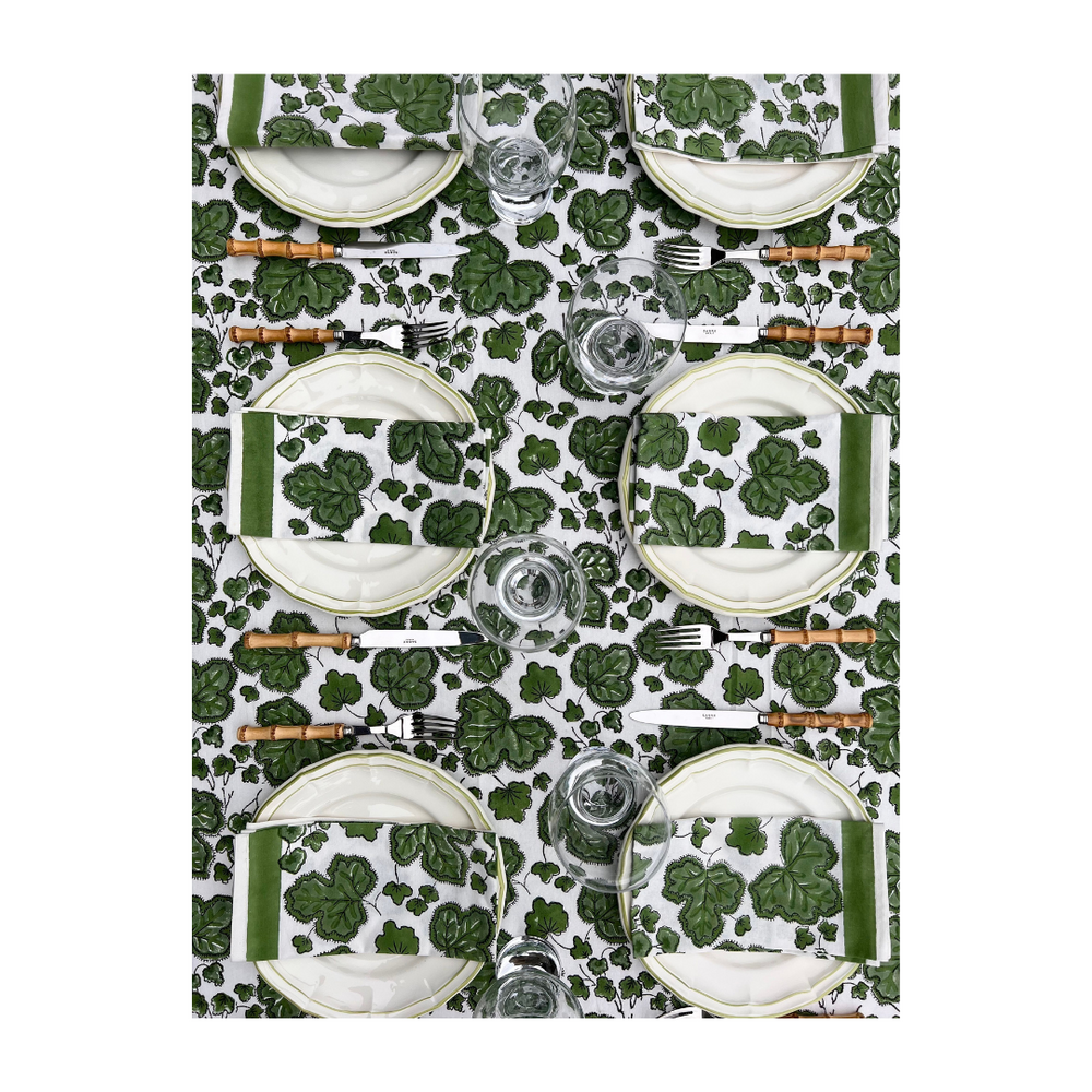 ’The Figue Leaf’ Tablecloth - Swedish Green