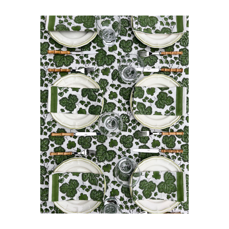 ’The Figue Leaf’ Tablecloth - Swedish Green