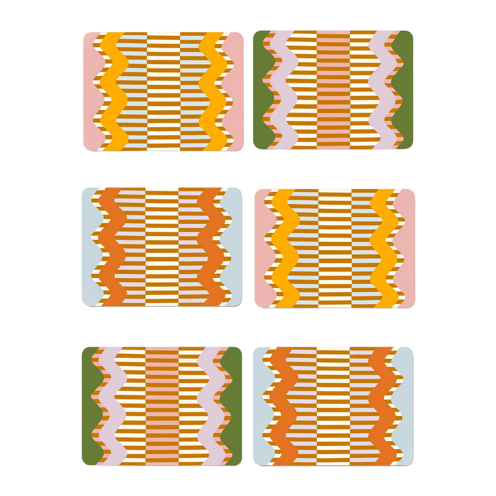 Wiggle & Stripe Placemats (Set of 6)