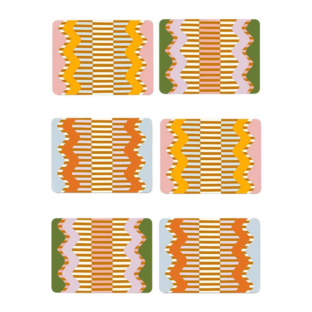 Wiggle & Stripe Placemats (Set of 6)