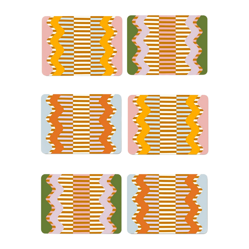 Wiggle & Stripe Placemats (Set of 6)