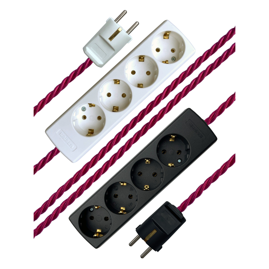 Raspberry - Lola's Leads EU Fabric Extension Cable