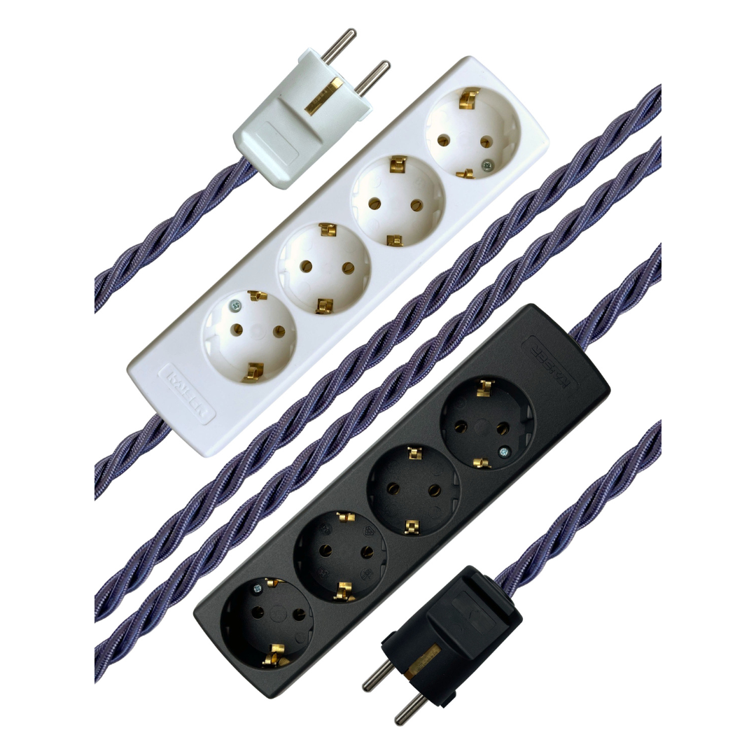 Slate - Lola's Leads EU Fabric Extension Cable