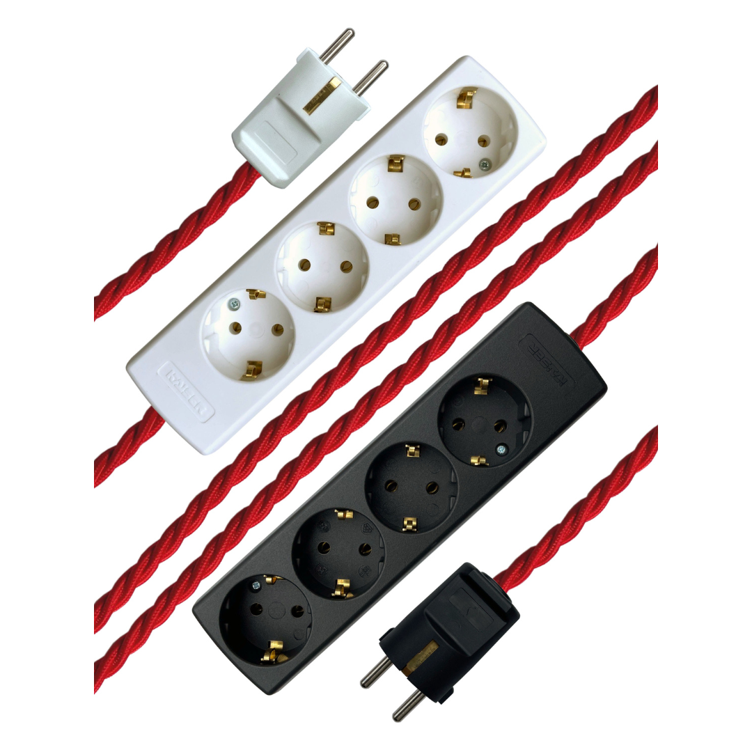 Scarlet - Lola's Leads EU Fabric Extension Cable