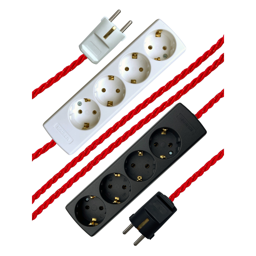 Gilded Crimson - Lola's Leads EU Fabric Extension Cable