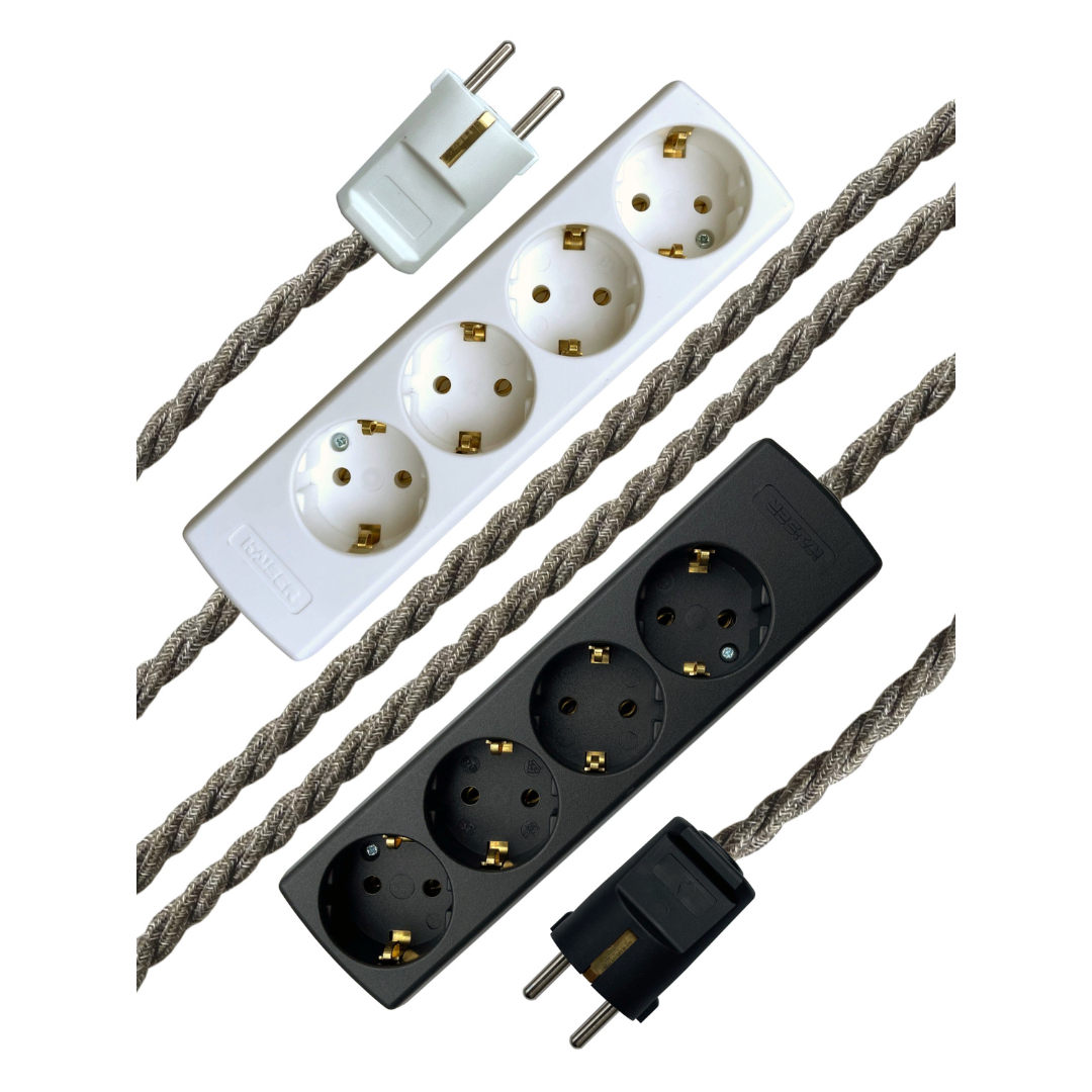Ash Linen - Lola's Leads EU Fabric Extension Cable