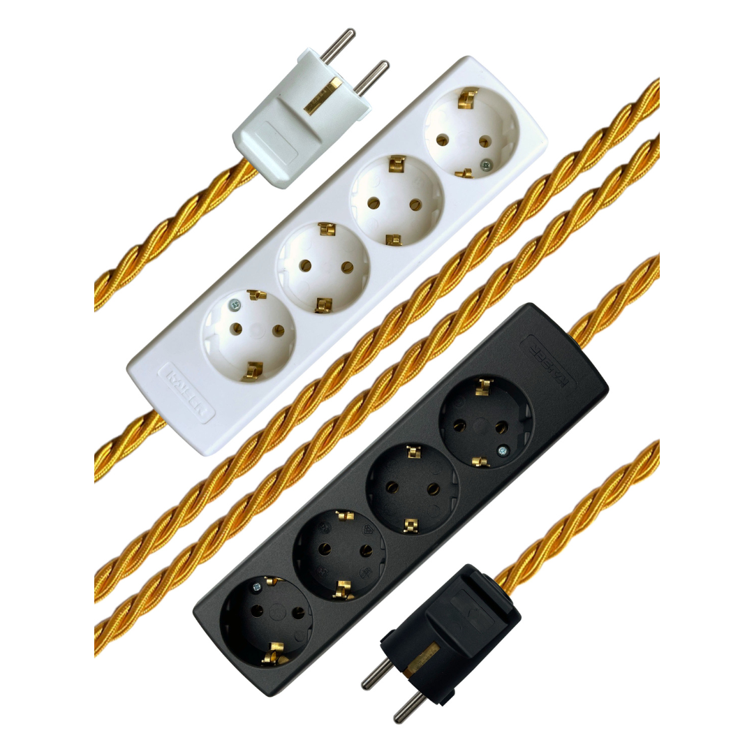 Gold - Lola's Leads EU Fabric Extension Cable