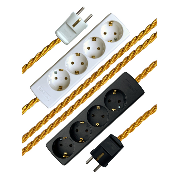 Gold - Lola's Leads EU Fabric Extension Cable