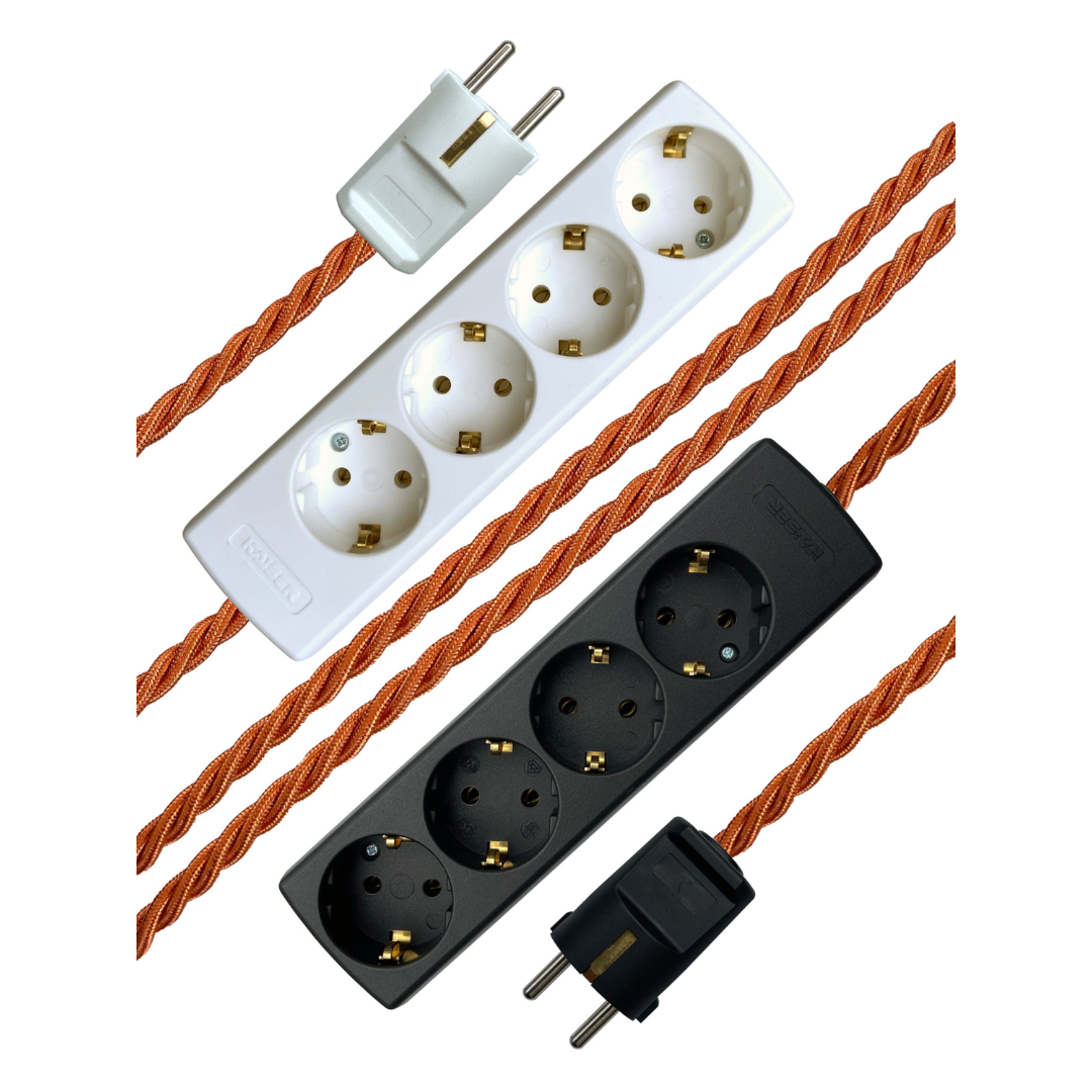 Copper - Lola's Leads EU Fabric Extension Cable