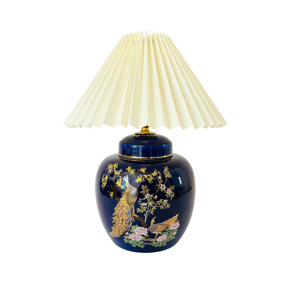 Antique Japanese Peacock Lamp