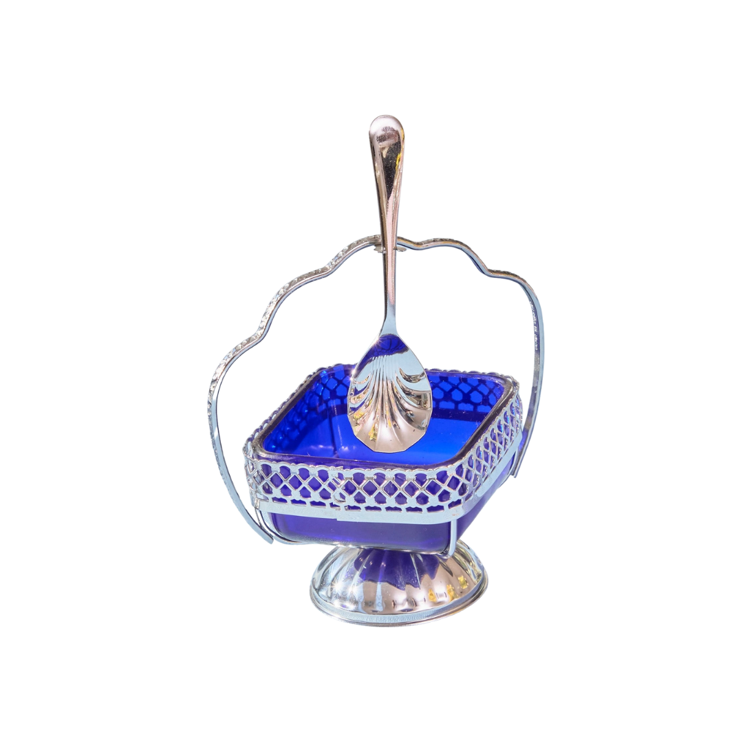 Silver Plate Decorative Dish With Spoon