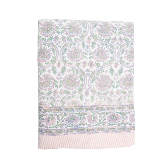 Pink and Green Vine Tablecloth