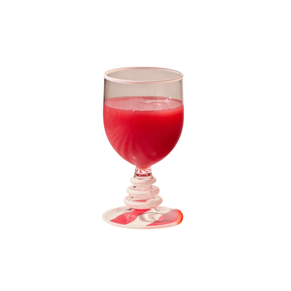 White Rim Isabella Footed Glasses (Set of 4)