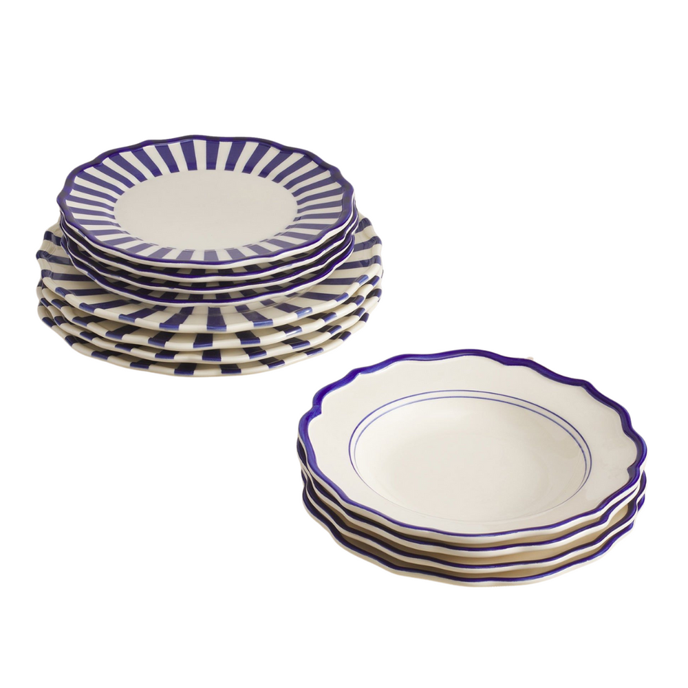 12 Piece Mixed Dinnerware Set with Pasta Bowl - MRJ