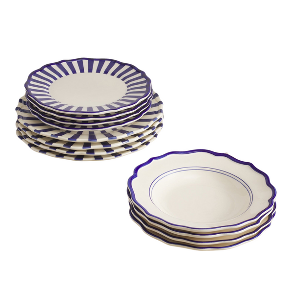 12 Piece Mixed Dinnerware Set with Pasta Bowl - MRJ