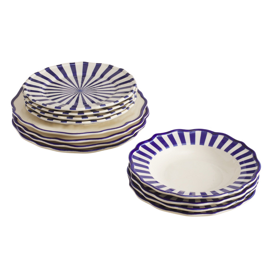 12 Piece Mixed Dinnerware Set with Pasta Bowl - JMR